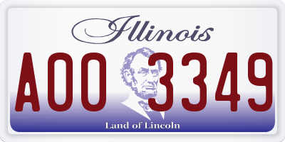 IL license plate A003349