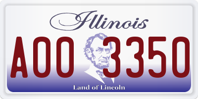 IL license plate A003350