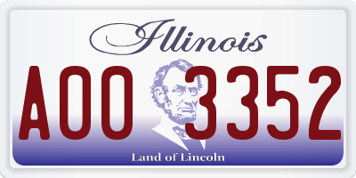 IL license plate A003352
