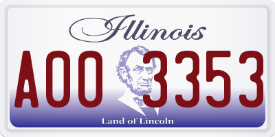 IL license plate A003353