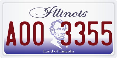 IL license plate A003355