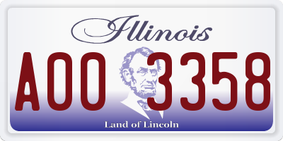 IL license plate A003358