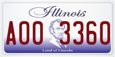 IL license plate A003360