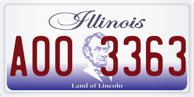 IL license plate A003363