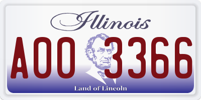 IL license plate A003366