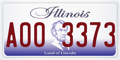 IL license plate A003373