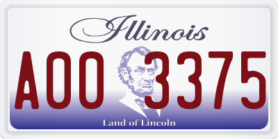 IL license plate A003375