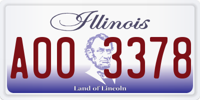 IL license plate A003378