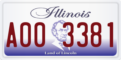 IL license plate A003381