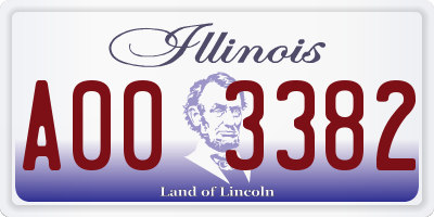 IL license plate A003382