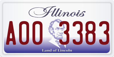 IL license plate A003383