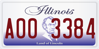 IL license plate A003384