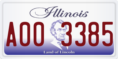 IL license plate A003385