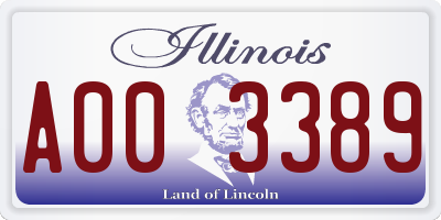 IL license plate A003389