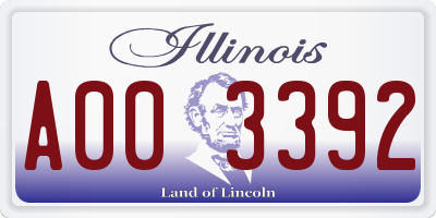 IL license plate A003392