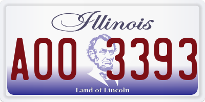 IL license plate A003393