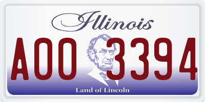 IL license plate A003394