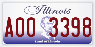 IL license plate A003398