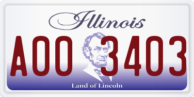 IL license plate A003403