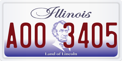 IL license plate A003405