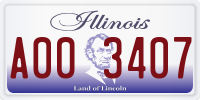 IL license plate A003407