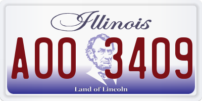 IL license plate A003409