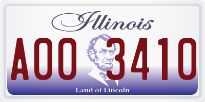 IL license plate A003410