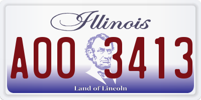 IL license plate A003413