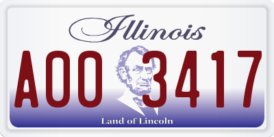 IL license plate A003417