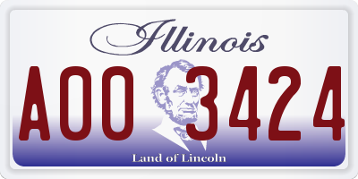 IL license plate A003424