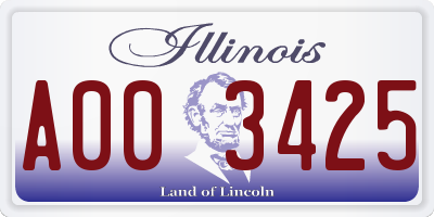 IL license plate A003425