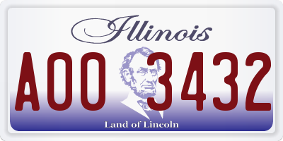 IL license plate A003432