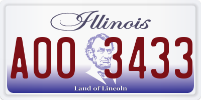 IL license plate A003433