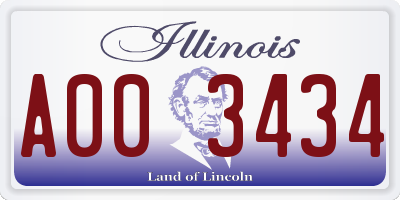 IL license plate A003434