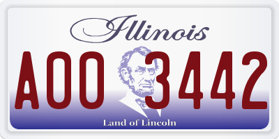 IL license plate A003442