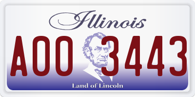 IL license plate A003443