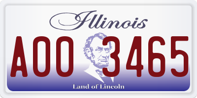 IL license plate A003465