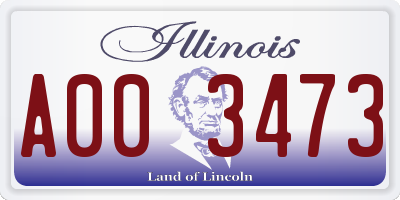IL license plate A003473