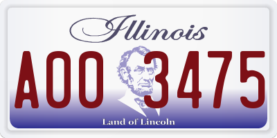 IL license plate A003475