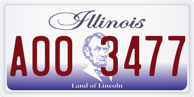 IL license plate A003477