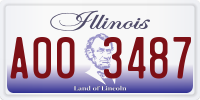 IL license plate A003487