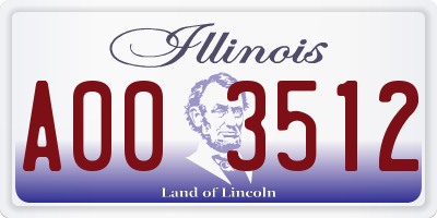 IL license plate A003512