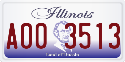 IL license plate A003513