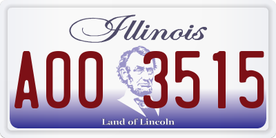 IL license plate A003515