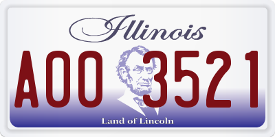 IL license plate A003521