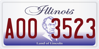 IL license plate A003523