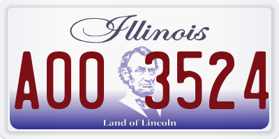 IL license plate A003524