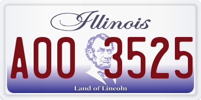 IL license plate A003525