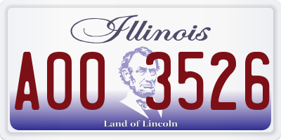 IL license plate A003526