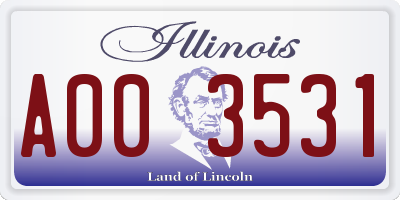 IL license plate A003531